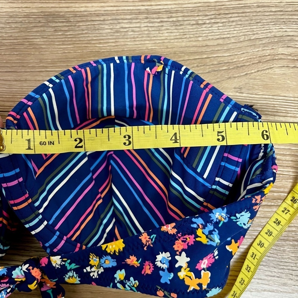 Vera Bradley Reversible Wildflower Ditsy & Wildflower Stripe Charlotte BikiniTop - Picture 8 of 10